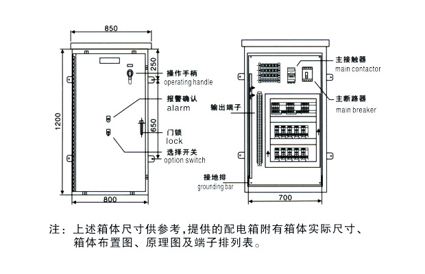 PDX電伴熱控制箱(柜)尺寸